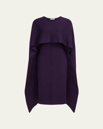 Halston Heritage Amal Bodycon Cape Sweater Midi Dress