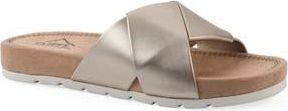 White Mountain Tincie Slide Sandal in Pale Gold Metallic Smooth at Nordstrom Rack, Size 6.5