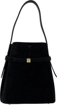 Toteme Belted Suede Bucket Bag - Dames - Schoudertassen - Zwart - ONE Size - Leer - Tassen
