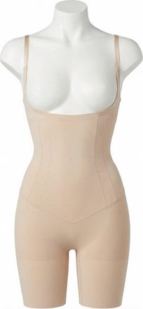 Spanx Oncore Open-Bust Mid-Thigh Bodysuit In Soft Nude
