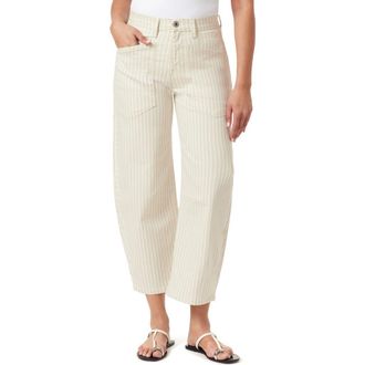 Kensie Barrel Leg Ankle Pants in Harbor Stripe Almond Milk at Nordstrom Rack, Size 2