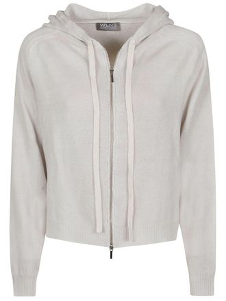 Wlns Cashmere Ladies Fisherman Rib Hooded Vest