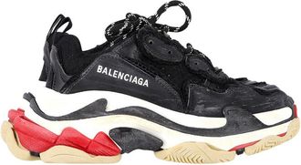 Balenciaga Dnbalenciaga Womens Polyester Triple S Distressed Sneaker (Authentic Pre-Loved)