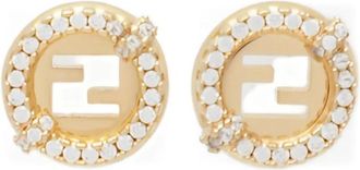 Fendi Accessoires, Dames, Geel, ONE Size, Gouden Kristal Lobos Sieraden