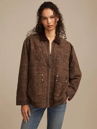 Lucky Brand Womens Washed Oversized Chore Jacket