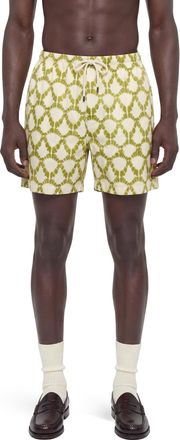 Laneus Lightweight Viscose Graphic Print Shorts