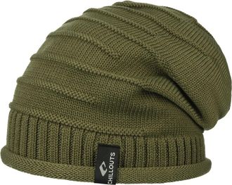 Chillouts Erik Oversize Beanie Oversized Knit hat Pull on (One Size - Olive)