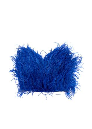 The Attico Electric Blue Feather Tube Top Size S