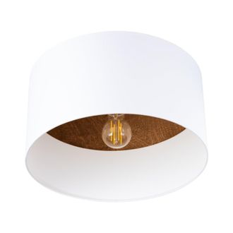 Sollux Lighting L&aacute;mpara de techo blanco/marr&oacute;n oscuro tela/madera/acero alt. 20