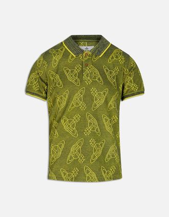 Vivienne Westwood Mens Mens Vivienne Westwood Navy Yellow Classic Polo Shirt - Size: 44