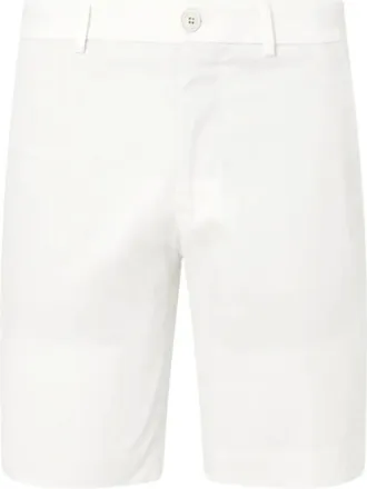 Incotex Korte Broeken, Heren, Wit, M, Katoen, Shorts met knoopsluiting