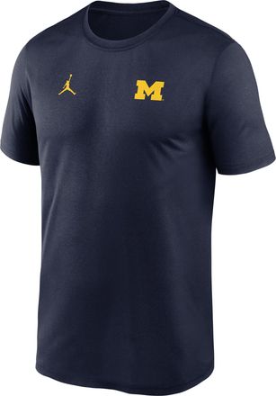 Nike Jordan Mens Michigan Courtside Jordan Brand Dri-FIT College T-Shirt in Blue | 0JTI41SMWN-HE3