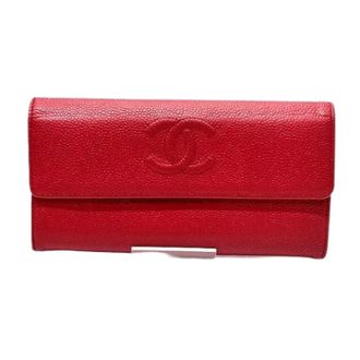 Chanel Pre-owned Wallets, female, Red, Size: ONE SIZE Pre-owned Leather Long Wallet