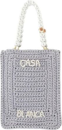 Casablanca Pearl Mini Shopping Bag - Synthetic - Grey