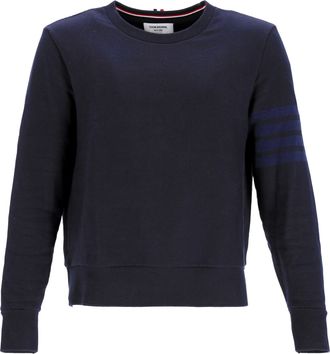 Thom Browne 4-Bar Sweatshirt in Navy Blue Cotton