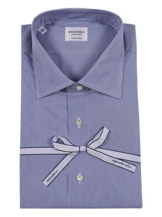 Mazzarelli striped cotton shirt - men - Cotton - 42 - Blue
