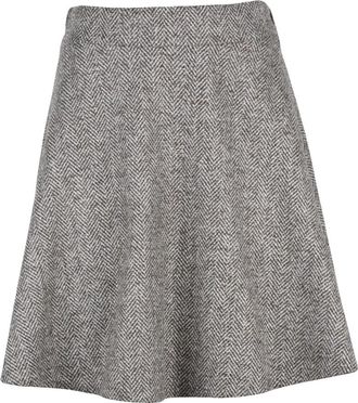 Brunello Cucinelli Mini Flared Rok - Dames - Korte rokken - Grijs - S - Wol - Rokken