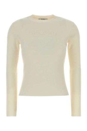 Max Mara Off White Crew Neck Top