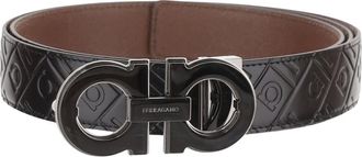 Ferragamo Reversible Leather Belt - male - Ferragamo - Belts - Black - 115 CM - Accessories