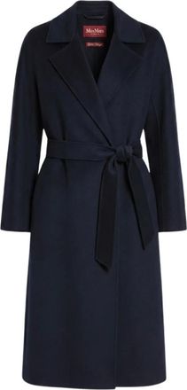 Max Mara Jassen, Dames, Blauw, XS, Belted Coats
