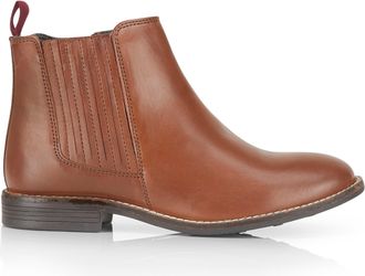 Silver Street London Faith Premium Leather Womens Boots Comfortable Lightweight Chelsea Boots, Cognac, UK 4