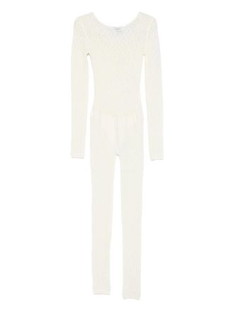 Laneus long-sleeve knitted jumpsuit - Beige