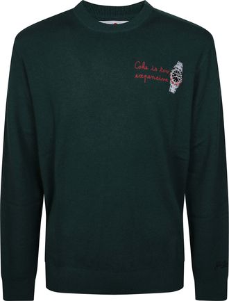MC2 Saint Barth Expensive Watch Embroidered Knit Sweater