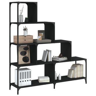 vidaXL Vidaxl - Librer&iacute;a Con 4 Pelda&ntilde;os Madera Ingenier&iacute;a Negro 139x33,5x149 Cm