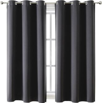 OEM Tende Oscuranti Per Camera Da Letto E Soggiorno - Set Di 2 Pannelli, Tende Isolanti Termiche Oscuranti (grigio Scuro, 107 X 160 Cm)