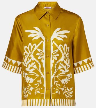 Eres Emeraude floral silk twill shirt