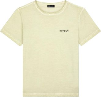 Dondup Groen Logo T-shirt met Ronde Hals - Heren - T-shirts - Groen - M - Katoen - Tops