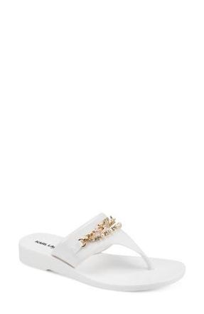 Karl Lagerfeld Vesperina Embellished Flip Flop in Bright White at Nordstrom Rack, Size 10