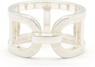 Herm&egrave;s Chaine Dancre Sterling Silver 925 Band Ring (Pre-Owned)