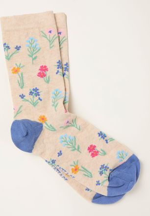 Fat Face FatFace Oatmeal Floral Socks