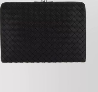 Bottega Veneta leather document case rectangular shape