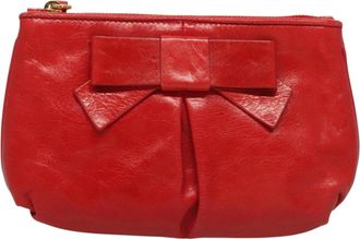 Miu Miu Red Leather Clutch Bag (Pre-Owned)