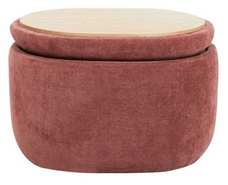 Nordlys Pouf de Salon Coffee Table with Storage Wood in Red
