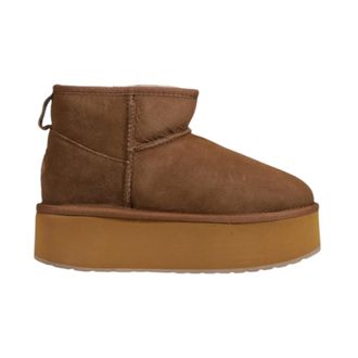 Emu Schoenen, Dames, Beige, 40 EU, Leer, Micro Flatform Damesschoenen