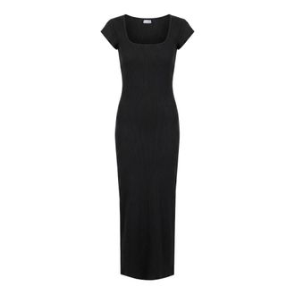 MC2 Saint Barth Olimpia Ribbed Long Dress - female - MC2 Saint Barth - Knitted Dresses - Black - S - Dresses