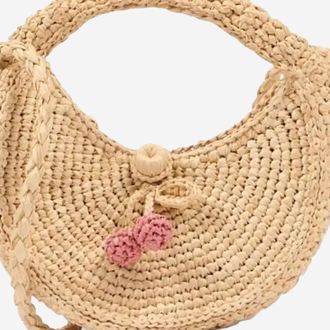 BONPOINT Girls Crossbody Bag Natural Raffia Shoulder