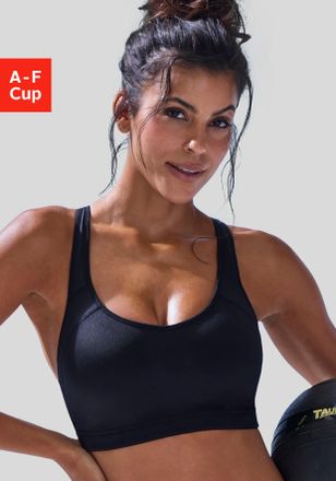 Active By Lascana Sport-BH LASCANA ACTIVE, Damen, Gr. 70, Cup E, schwarz, Microtouch, Obermaterial: 76% Polyamid, 24% Elasthan, BHs Sport-BH, mit integrierten Schalen i