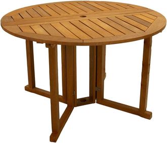 Sunnydaze Hardwood Gateleg Round Patio Table