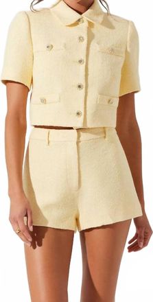 Astr Eaton Shorts In Yellow