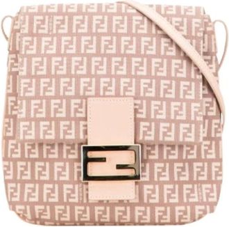 Fendi Pre-owned Cross Body Bags, female, Pink, Size: ONE SIZE Pre-owned Vintage Canvas Crossbody Bag