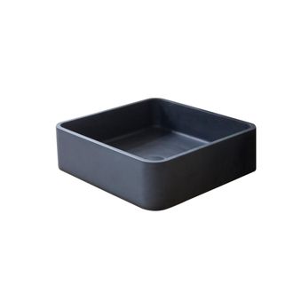 Tikamoon Lavabo cuadrado de terrazo negro an. 39 cm