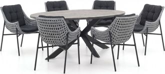 Manifesto Furniture Manifesto Novara/Fidenza ovaal 180cm dining tuinset 7-delig