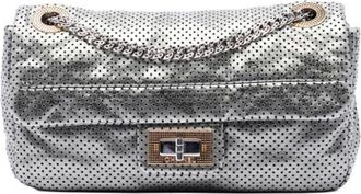 Chanel Pre-owned Perforated Leather Shoulder Bag - Dames - Vintage Schoudertas - Grijs - ONE Size - Leer - Vintage