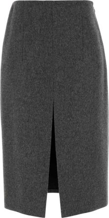 Prada Grey Solid Midi Skirt