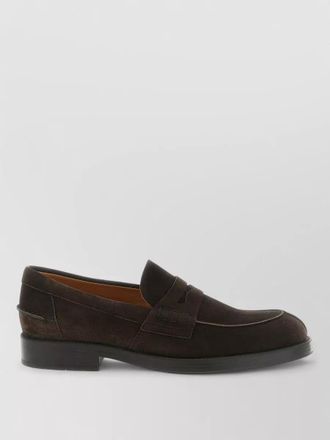 Tod's suede loafers penny strap round toe