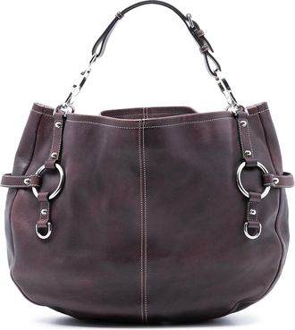 Gucci Pre-owned Womens Leather Charlotte Tote - Dark Brown - One Size